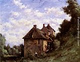 Mill Paintings - The Mill House by Paul Desire Trouillebert